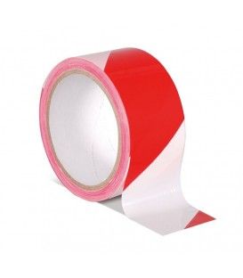 50 Mts/ CINTA ADHESIVA (ROJO-BLANCO)