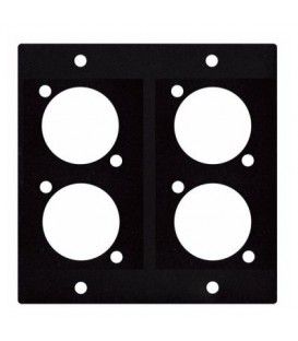 PLACA 4 CONECTORES EMPOTRABLES (PLANA METÁLICA)