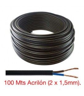 100 MTS (2 x 1,5mm) MANGUERA NEGRA (ACRILÓN) 