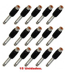 (15U) ADAPTADOR RCA (hembra) a JACK MONO (macho)