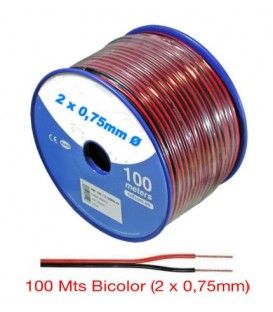 100 MTS (2 x 0,75 mm) CABLE BICOLOR PARA AUDIO