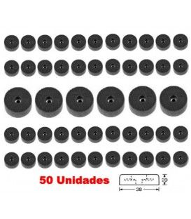 (50U) TACO DE ARRASTRE MACIZO (38 x 20mm) (GOMA + ARANDELA METÁLICA)