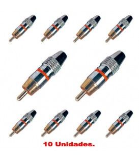 (10U) RCA MACHO AÉREO METÁLICO (MARCADOR ROJO)