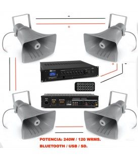 SISTEMA PRM120 (240W / 4x30 WRMS) (USB / BLUETOOTH / SD / 240W / 120 WRMS)