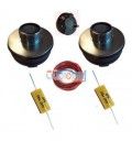 KIT 2 x 1" TITANIO + 2 CONDENSADORES + CABLE)  (SKYTEC:TITANIO / 3,3 APS)