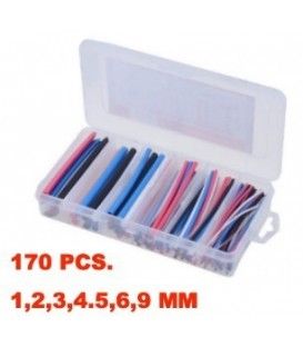 170 PIEZAS DE TERMORRETRACTIL (1.0, 2.0, 3.0, 4.5, 6.0, 9.0MM X 100MM) 