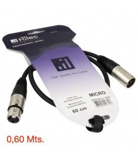 0,5 Mts / De XLR Macho a  XLR Hembra