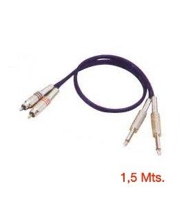 3 Mts / 2 RCA MACHO a 2 JACK MONO MACHO