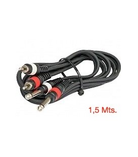 3 Mts / 2 RCA MACHO a 2 JACK MONO MACHO