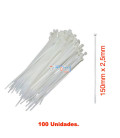 100 BRIDAS (150 x 2,5mm) Nylon Semi-Transparente.